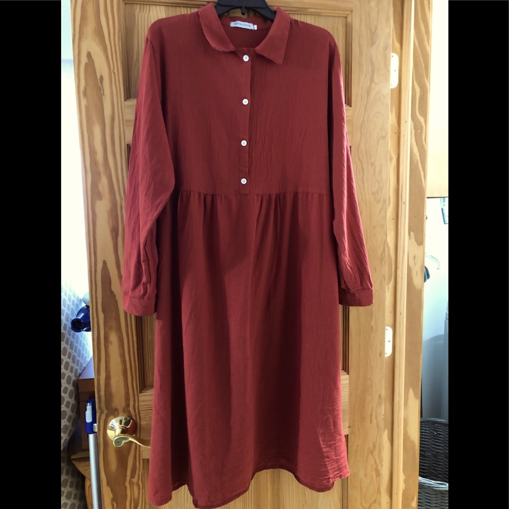 MISSLOOK Long Sleeve Dress in Rich Red